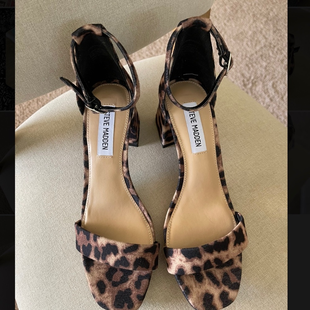 Steve Madden Leopard Print Marisa Block Heels - image 1